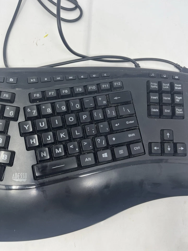 Adesso Ergonomic Split Keyboard AKB-150UB Comfort Ergo Design with Palm Rest USB - Image 3 of 4