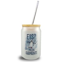 Niedlicher Pinguin Eis Ist Mein Element Trinkglas Mit Bambusdeckel