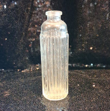 Clear Ribbed Glass Decorative Bottle for Decor, Any Room, All Occasions