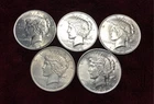 PEACE  1922-P SILVER Dollars ~ 5 Coins ~ GEM BU ~ FREE SHIPPING !  My #371