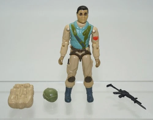 Vintage 1983 GI Joe Airborne Figure Helicopter Assault Trooper + All Accessories