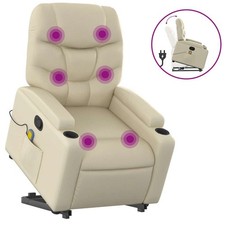 Stand up Massage Recliner Chair Power Lift for Elderly Faux Leather vidaXL