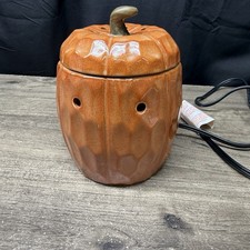 Calentador de tamaño mediano Scentsy Pumpkin Acción de Gracias otoño Halloween retirado 2010