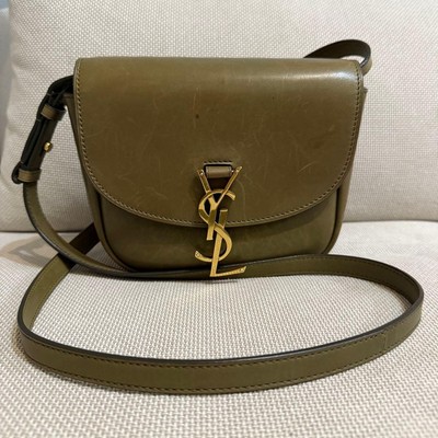 Saint Laurent YSL Kaia  Khaki Small Leather Shoulder Bag Crossbody From Japan