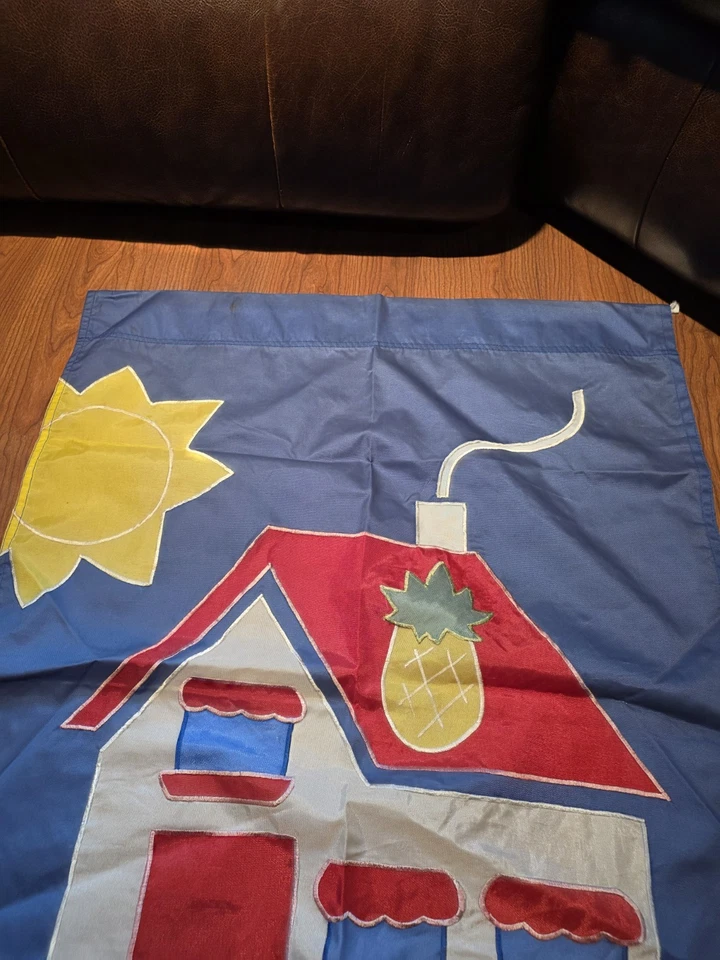 Bandera Exterior Piña Bienvenida Vintage 27 X 39 Nylon Foto 4 de 4