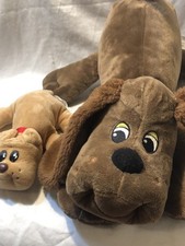 Pound Puppies Brown with name tag Plush Dog stuffed animal 2023 15" 1 Mini Tan