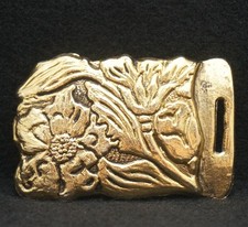 WB03110 NOS VINTAGE 1970s  FLORAL DESIGN  WESTERN STYLE BELT BUCKLE