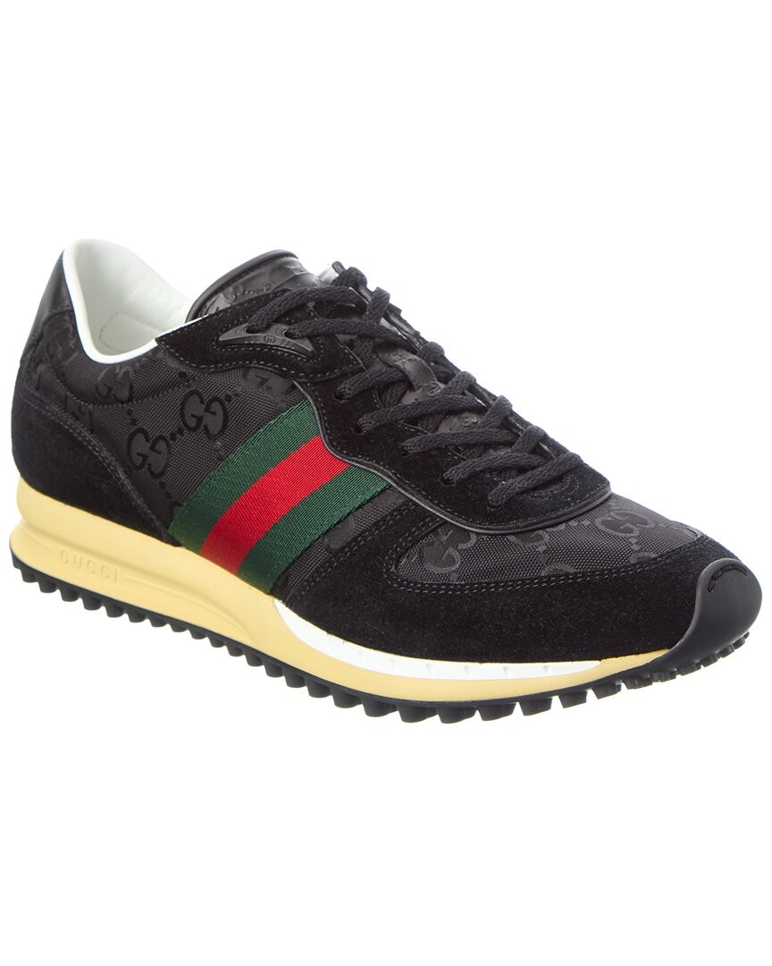 Gucci Re-Motion Gg Canvas - Suede Sneaker Mens Black 7 Uk 145790₽