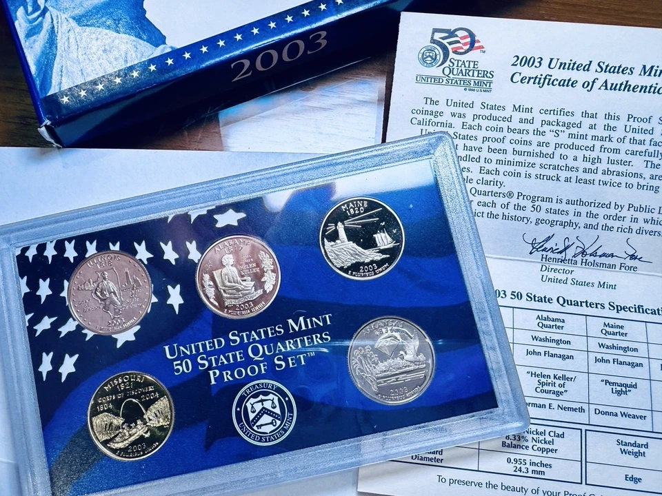 2003-S State 25c Quarter Set ~ Bright Beautiful Coins ~ With COA ~ Lite Tone~W28 - Image 3 of 3