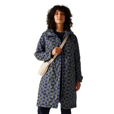 Regatta Womens Orla Long Length Waterproof Jacket - Frilly Flower Blue Dark