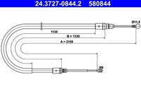 1 X Seilzug Feststellbremse ATE 24.3727-0844.2 FüR Peugeot 407