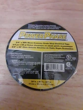 NEW! Power Phase 0747384 3/4"X60' Black Economy Grade Vinyl Electrical Tape!