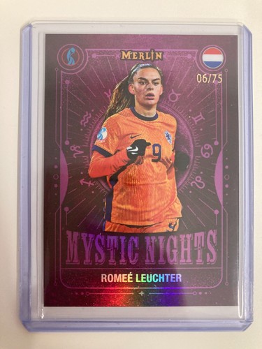 TOPPS MERLIN WOMENS EURO 24/25 ROMEE LEUCHTER NETHERLAND PURPLE REFRACTOR 6/75..