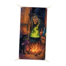 Halloween Door Cover 35x71 Inch Polyester Dark Black Green