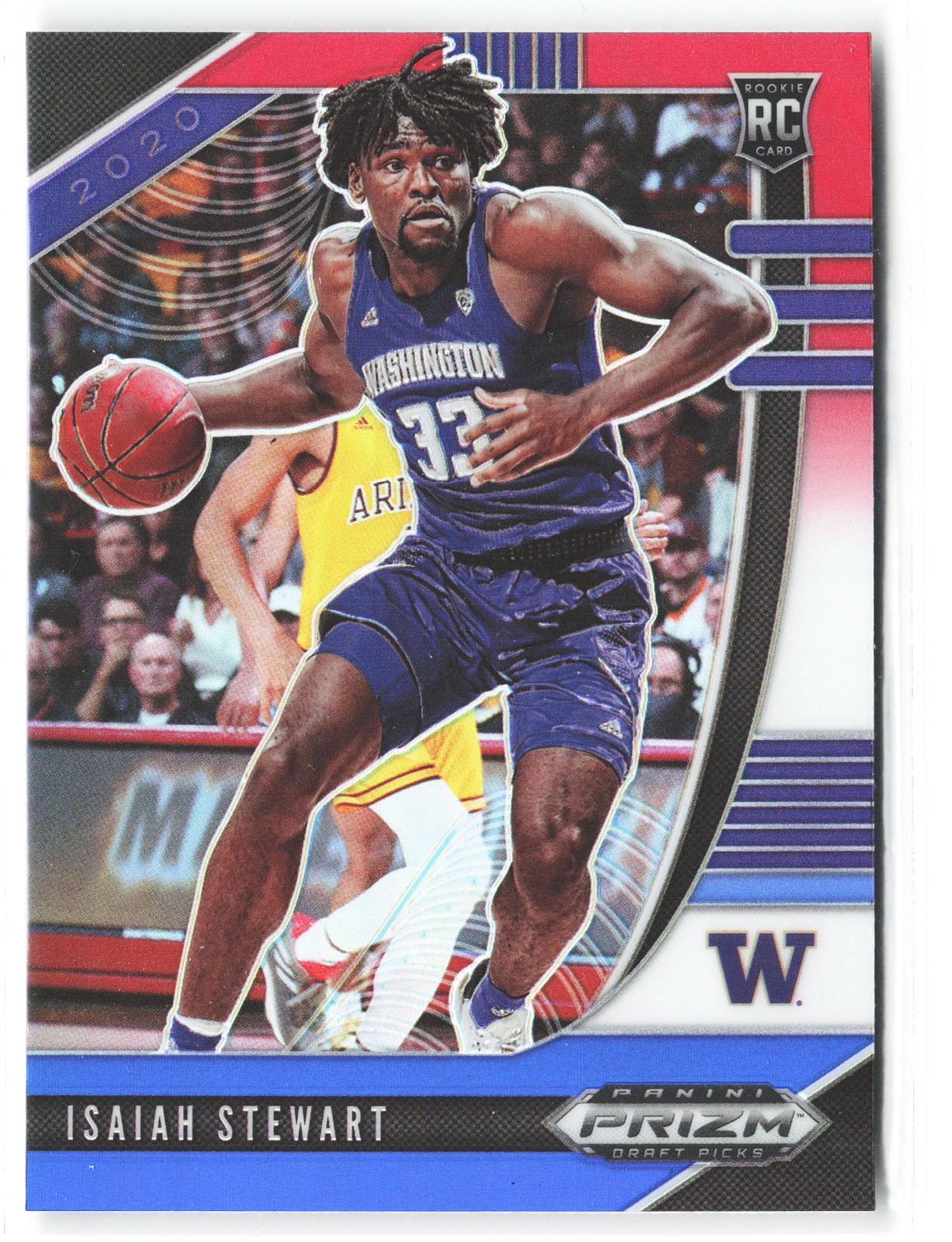 2020 Prizm Draft Picks Collegiate #66 Isaiah Stewart Red White and Blue Huskies