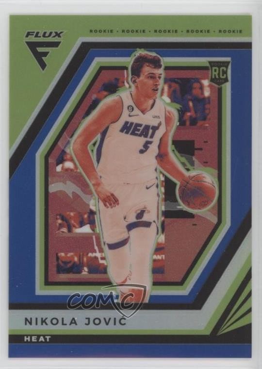 2022-23 Panini Flux Rookies Blue Prizm 58/99 Nikola Jovic #216 1pe9