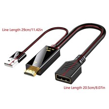 4K HDMI To Dp Displayport Active Converter Cable With USB Power For PC Laptop