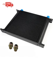 30 Row Stacked Plate Oil Cooler 10AN Universal Engine Transmission Radiator