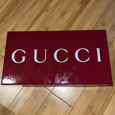 Authentic Gucci Glossy Burgundy Gift Box 12  X 7  X 4  2 DUST BAGS,CARDS,TISSUE