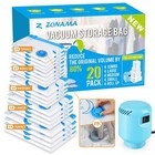 20 Combo Vacuum Cleaners Seal Bags with Electric Pump , Reusable Vacuum
