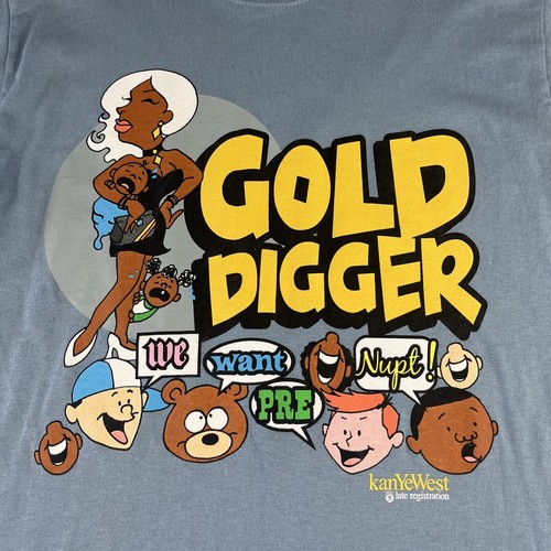 KANYE WEST Late Registration Gold Digger 2005 Original T-shirt Tour Yeezy Small - Picture 2 of 11