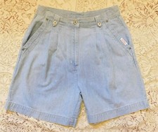 Vintage 1980's Bill Blass Women's High Rise Pleated Jeans Shorts Size 12