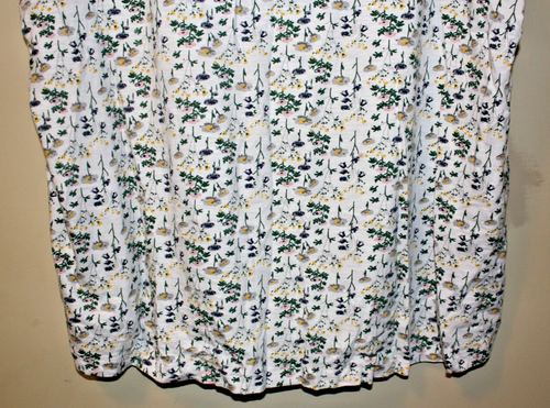 Ellos White Blouse Womens 1X Floral Pullover Short Sleeve Cotton Beachy Boho - Picture 3 of 4