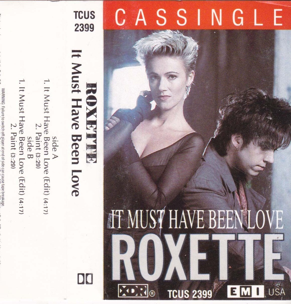 ROXETTE It Must Have Been Love Cassette Single Tape [Cassingle