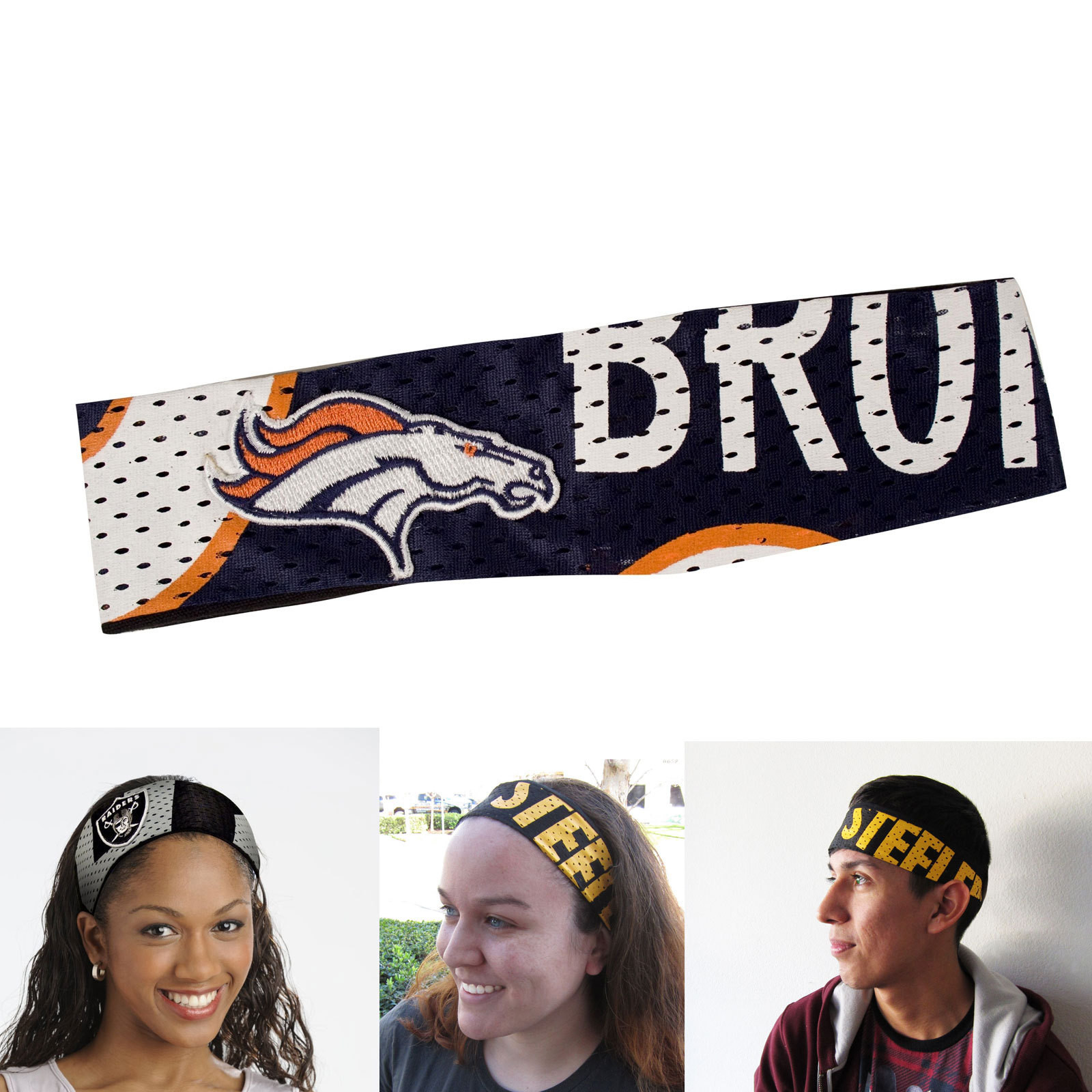 Denver Broncos Official NFL Headbands by Little Earth 501129 for sale ...