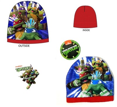 Set 2pz Cappello Cappellino Guanti Bimbo Bambino Tartarughe Ninja Grigio Tg 52 - Foto 2