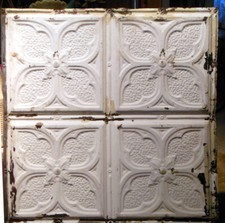 VENTE 24" x 24" ancien plafond victorien étain carrelage gothique quatre feuilles fleur chic