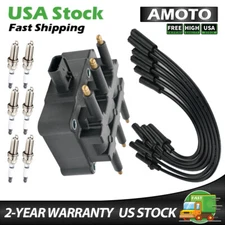 Ignition Coil +Spark plug +Wire For Chrysler Dodge Grand Caravan Jeep 3.3L UF305