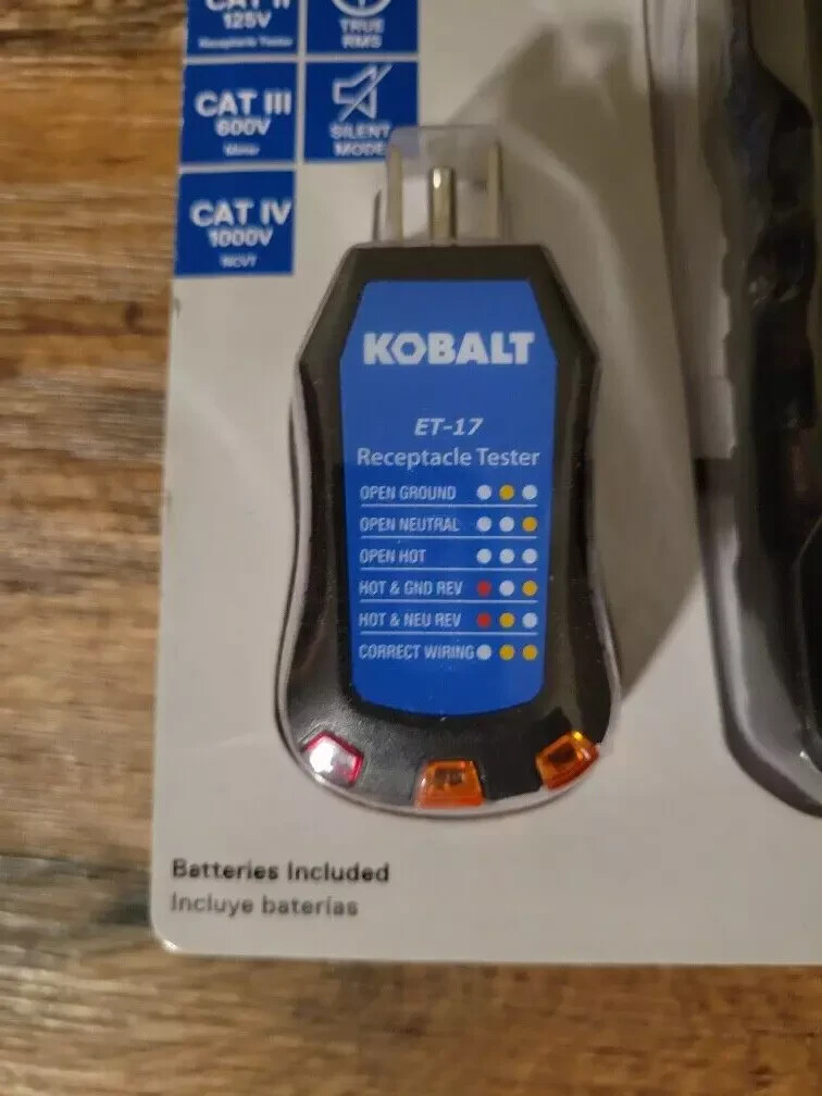 Kobalt 3pc Electrical Test Kit Multimeter NCV Tester Receptacle