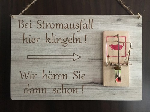 Türschild Deko schild Landhaus Shabby Retro lustige Klingel Mausefalle