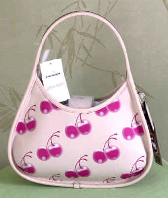 COACH COACHTOPIA ERGO BAG COACHTOPIA LEATHER CHERRY PRINT:NWT