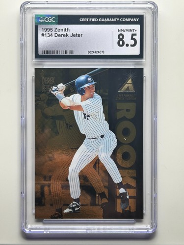 1995 Zenith Baseball DEREK JETER #134 RC Rookie Foil Yankees CGC 8.5 NM-MINT