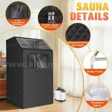 Upgraded Portable Steam Sauna   1200W, 3L Generator, Timer, Chair, Remote Black