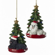 Poodle w/Tree Ornament