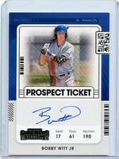 2021 PANINI CONTENDERS BOBBY WITT JR AUTO ROOKIE PROSPECT TICKET