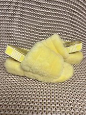 UGG FLUFF YEAH SLIDE WOMEN SANDAL NEON YELLOW US 10 /UK 8 /EU 41/JP 27