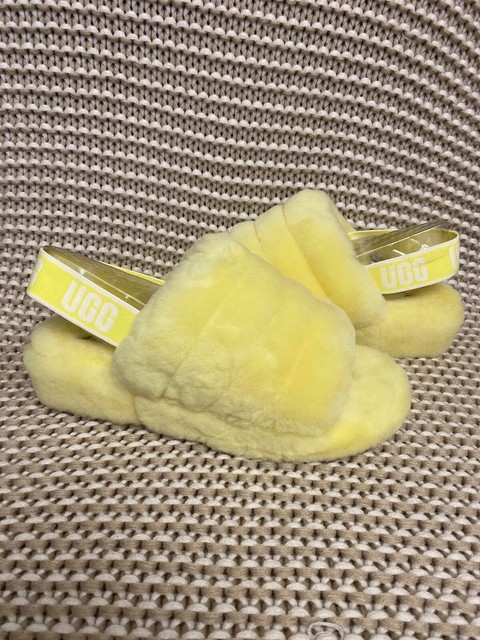 ugg fluff yeah slides yellow