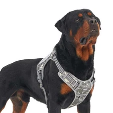 Auroth Tactical Dog Harness Adjustable Dog Vest with Handle - Gray Camo