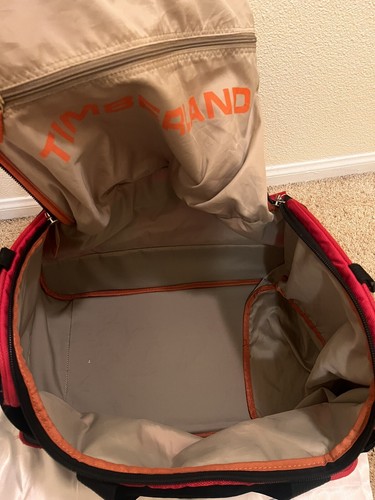 Timberland Large Red Duffel Travel Gym Bag Red Sports - Picture 7 of 10