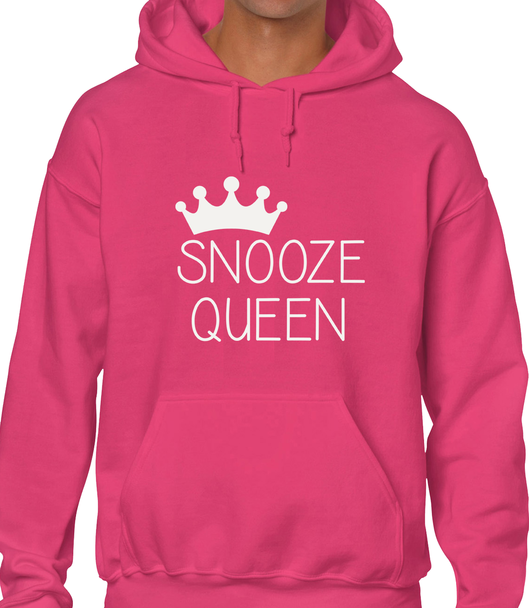 SNOOZE QUEEN HOODY HOODIE FUNNY JOKE DESIGN NEW QUALITY FASHION