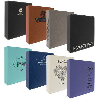 Laserable Leatherette 3 Ring Binder