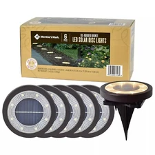 6-Piece Oil-Rubbed Bronze LED Solar Garden/Pathway Disc Lights -BUY MORE & SAVE!