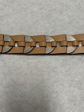 Tory Burch Large Metallic Shoulder Strap Dark Vanchetta And Rose Gold MSRP 158