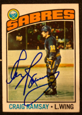 1976-77 TOPPS HOCKEY CARD CRAIG RAMSAY #78 HAND SIGNED W/COA NRMT RANGE ...