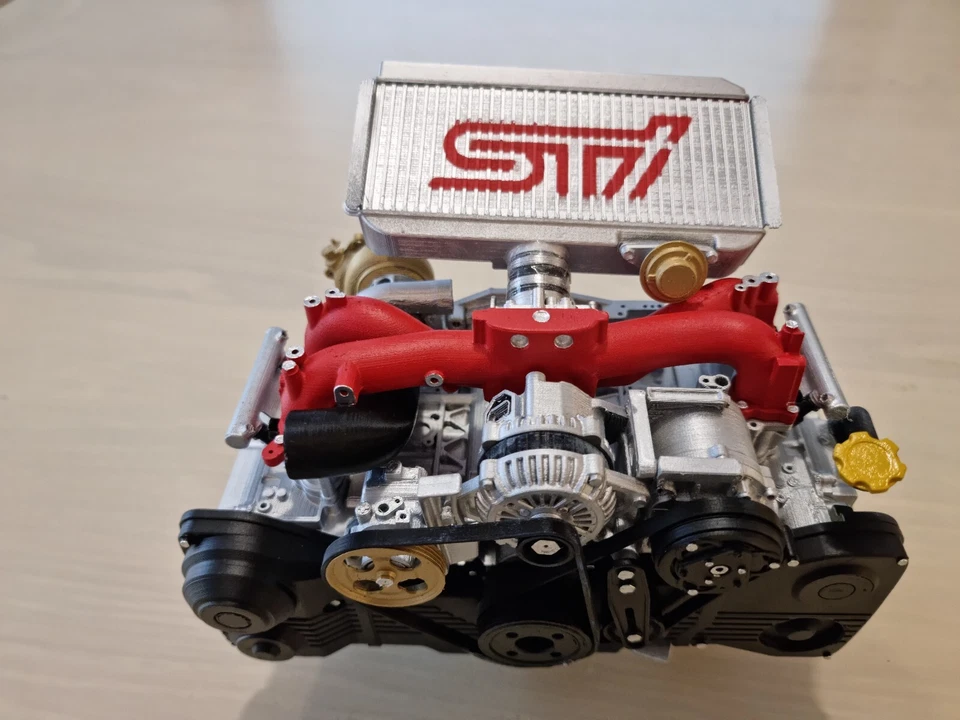 1:4 1/4 3D JDM Subaru Impreza EJ20 EJ25 WRX STI Engine Mechanic Model Resin Car - Immagine 2 di 4