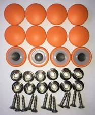 12 Dura Snap Upholstery Buttons Bright Orange Choice Of Size And Screws